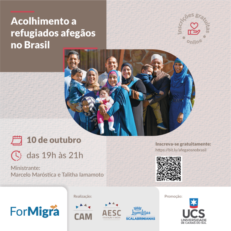Seminário gratuito irá abordar o acolhimento a refugiados afegãos no Brasil