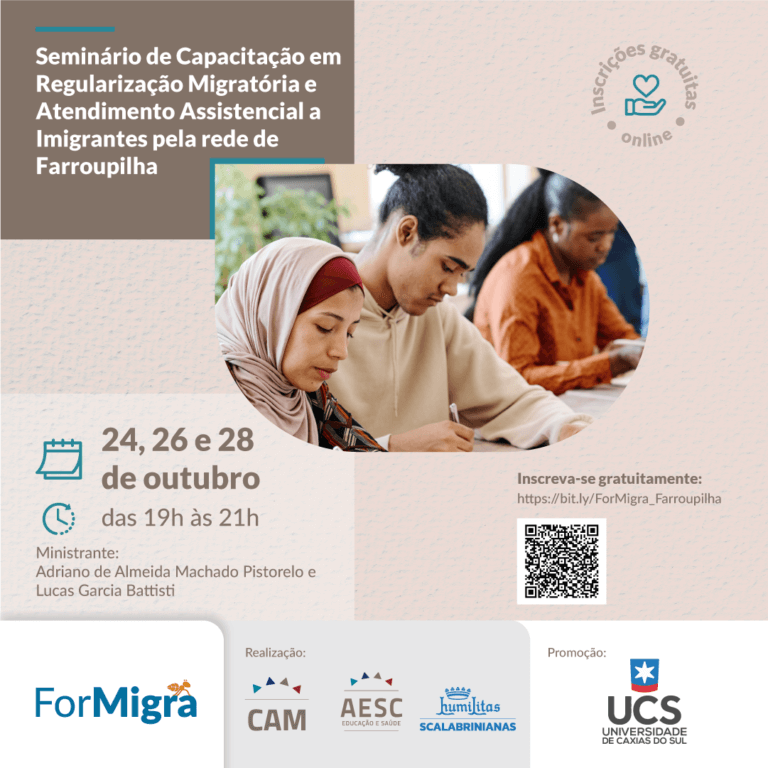 Seminário capacita para regularização migratória e atendimento assistencial em Farroupilha (RS)